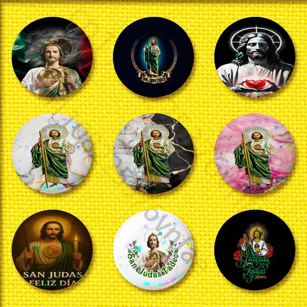 

Marble San Judas Tadeo Badge For 75mm 25mm 44mm 32mm 58mm Round Pin Brooch Insignia Shell Adornment