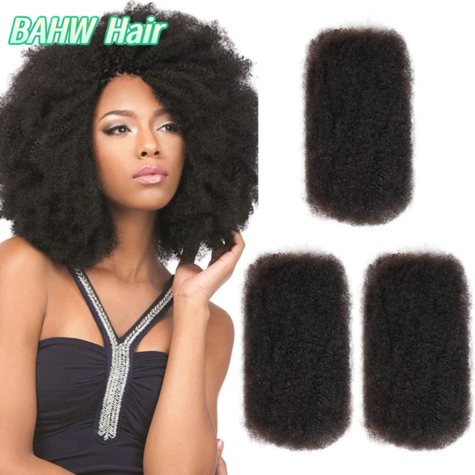 Afro Kinky Curly Human Hair Extensions Natural Color Brazilian Hair Bulk Hair For Braiding No Wefts for Mini Twists Braid 30/PCS