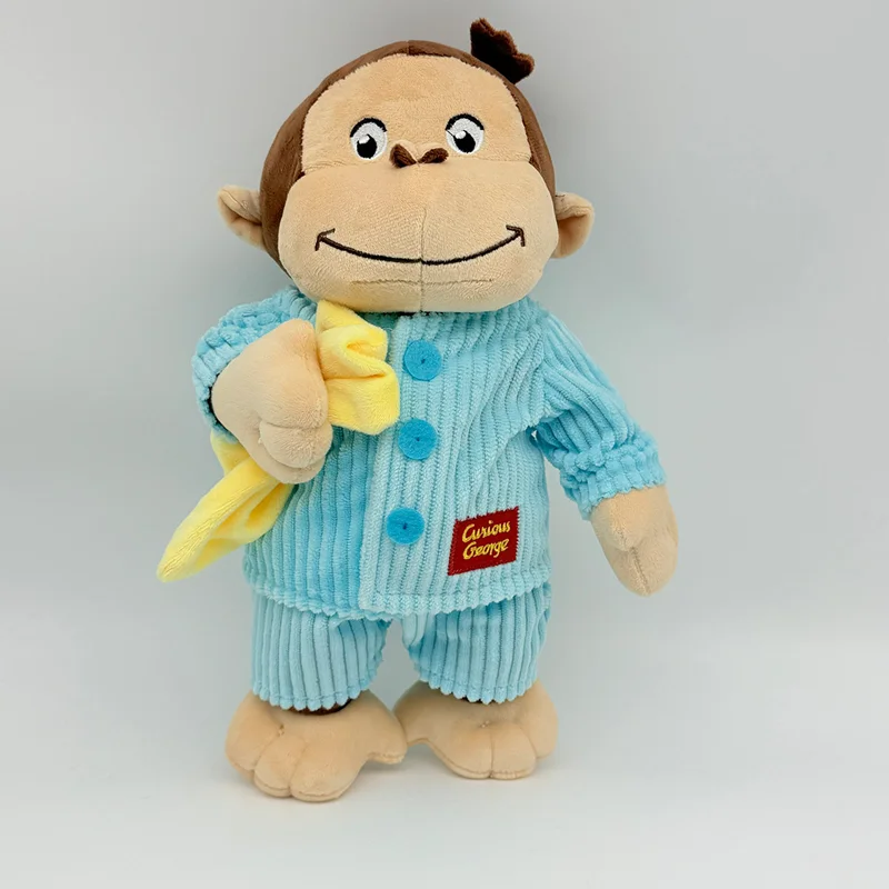 

34CM NewCartoon Anime Curious George Plush Toy Monkey Stuffed Animal Doll Soft Game peripheral Kid Fan Birthday Accompany Gifts