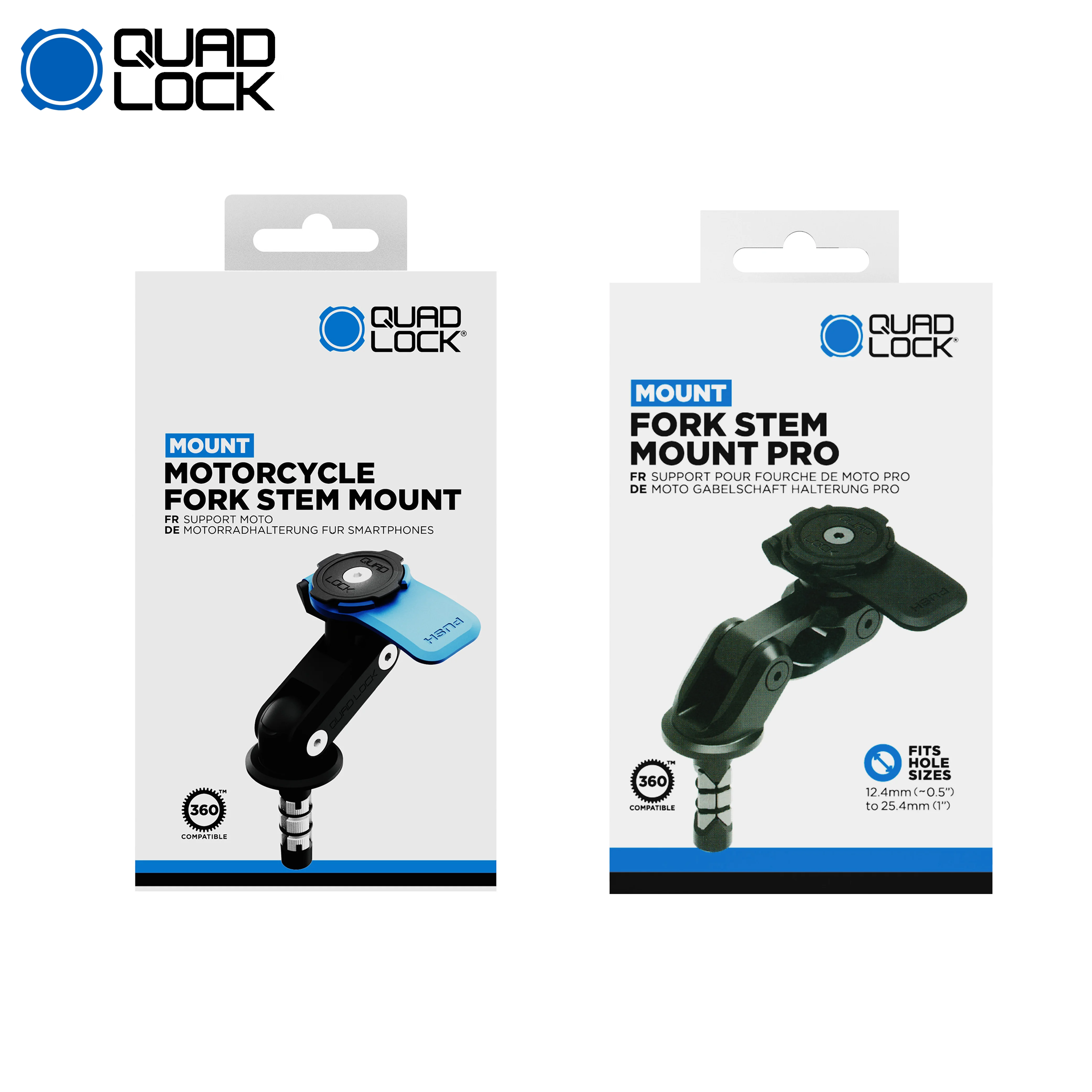 

Quad Lock Motorcycle Fork Stem Mounts Motor cycle Bike Mount Mobile Phone Holder