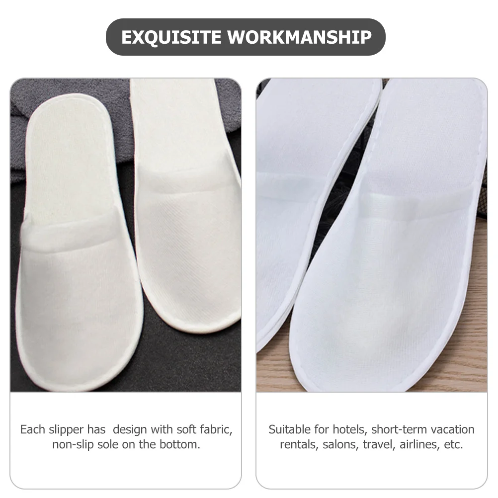 

8pcs 8 Pairs Nonslip Disposable For Home Hotel Guests Fabric Slippers Anti Slip Guest Use Bulk Comfortable Travel Salon
