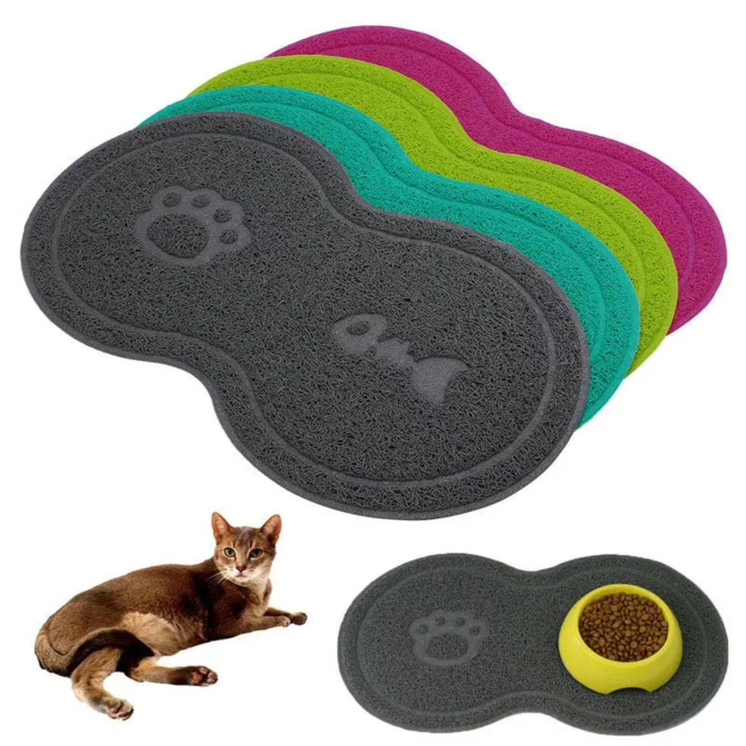 

Non-Slip Cute Cat and Dog Pet Mat, Soft Foot Mat for Cute Cat Litter, Bowl Food Feed Mat Pad Placement, Pet Accessories