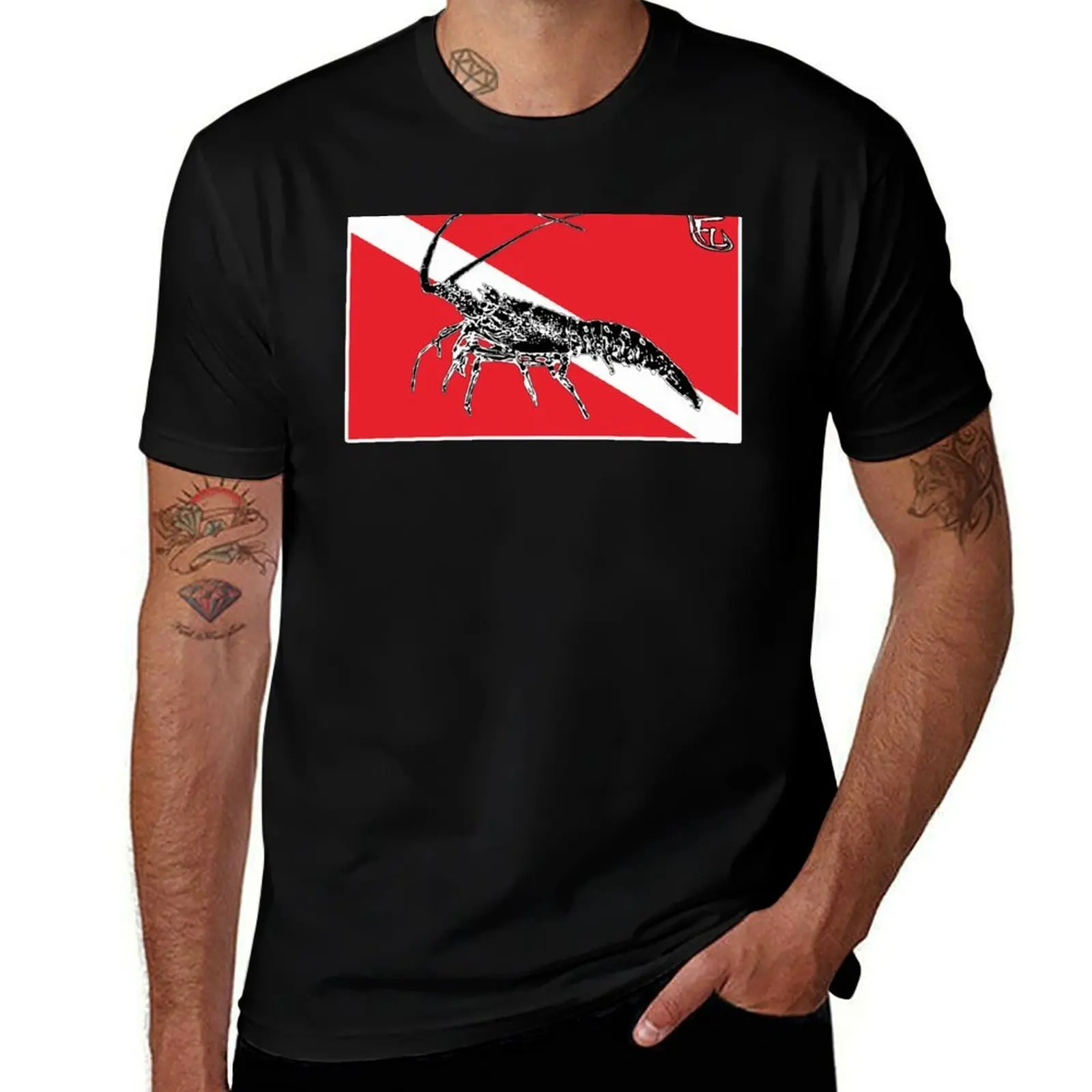 

Dive Lobster Spiny T-Shirt Independence Day Short Sleeve T-Shirt