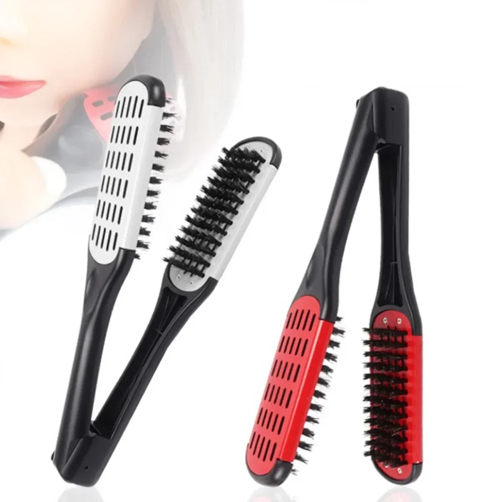 1Pc Professional V Type Hair Straighten Comb Anti-static Hair Brush Double-edged Hairdressing Combs Household Styling Tools