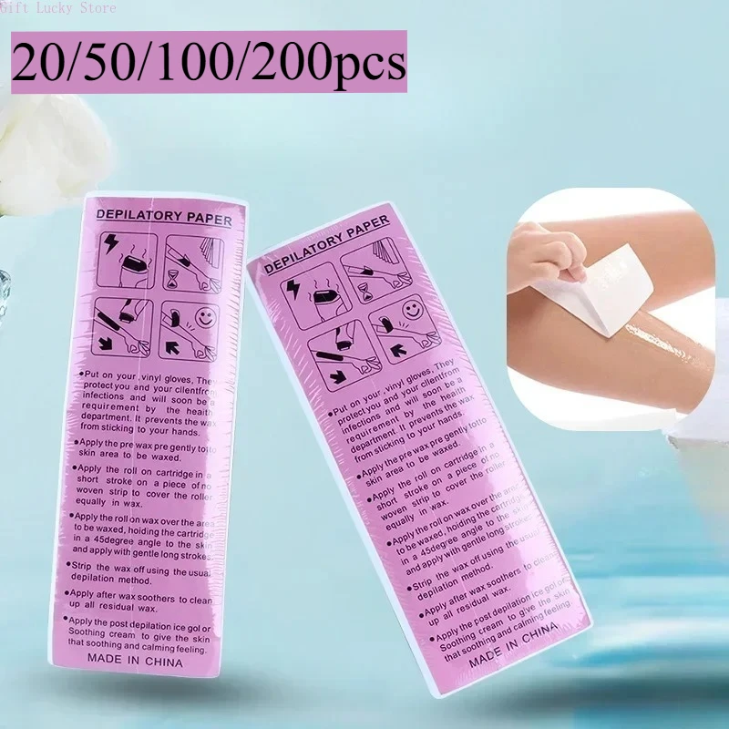 

20/50/100/200pcs Hair Removal Wax Paper Nonwoven Cloth Body Leg Arm Wax Band Hair Removal Epilator Depilation Strip Waxing