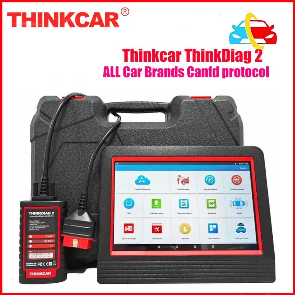 Thinkcar Thinkdiag 2 With Tablet Support CAN FD Protocol All System OBD2 Scanner ECU Coding 16 Service Car Diagnostic Tool