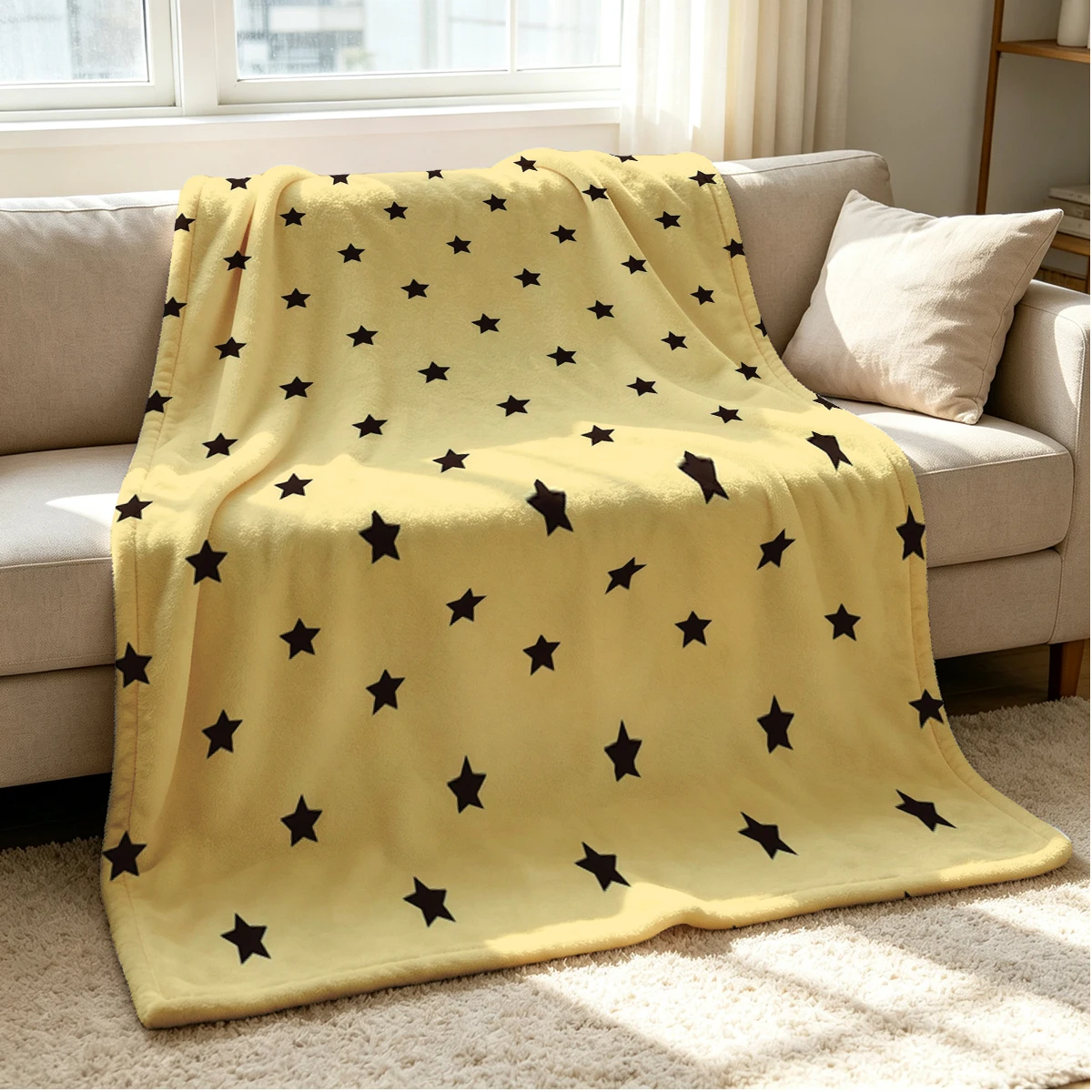Star Dust Flannel Blanket Warm Soft Halloween Christmas Couch Warm Cozy Decorative Decor Gift for All Season