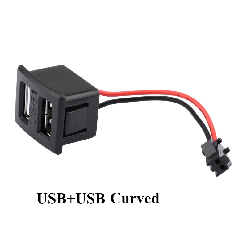 1/5 pz nero doppio strato Usb femmina Base tipo-C presa e femmina presa di ricarica lampada Usb presa di corrente con connettore del cavo