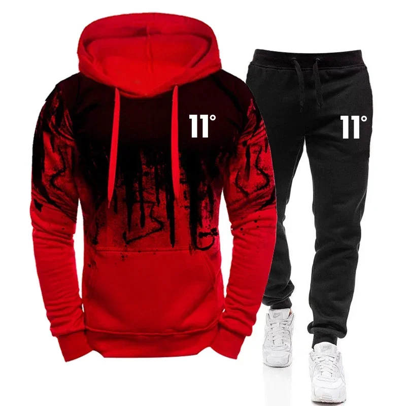 

High Quality Men's Tracksuit Casual Fashion Jogging Sweatshirt & Sweatpants Set Comfortable Daily Sports Simple Hoodie Outfit