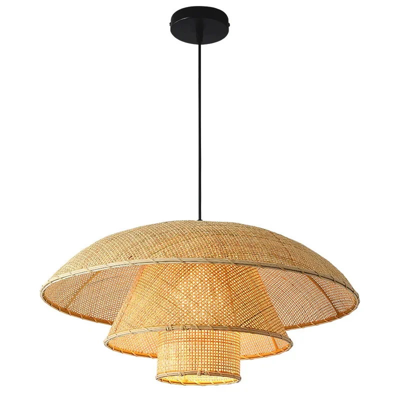 Japanese rattan chandelier wabi wind living room restaurant bed and breakfast lighting hotel chandelier