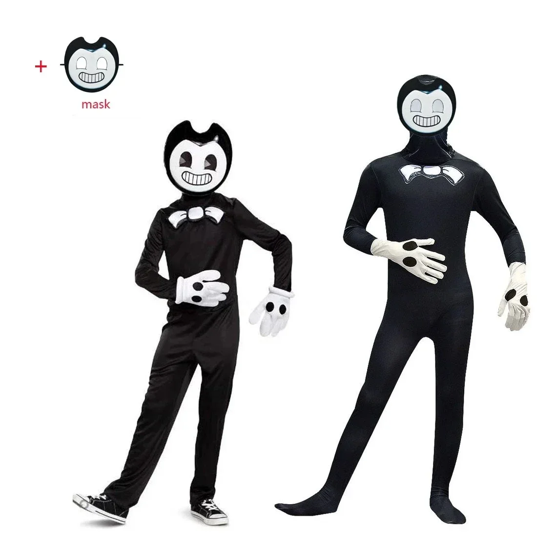 Kids Halloween Costumes Anime Bendy the ink machines Cosplay Boys Girls Bodysuit+wing Cartoon clothing Carnival Party Clothes