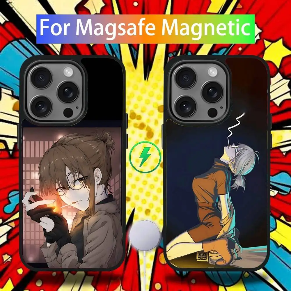

Kyouko Mejiro Smoking Phone Case For iPhone 17,16,15,14,13,12,11,Pro,Max,Plus,Mini,SE4,E Magnetic Magsafe Wireless Charging