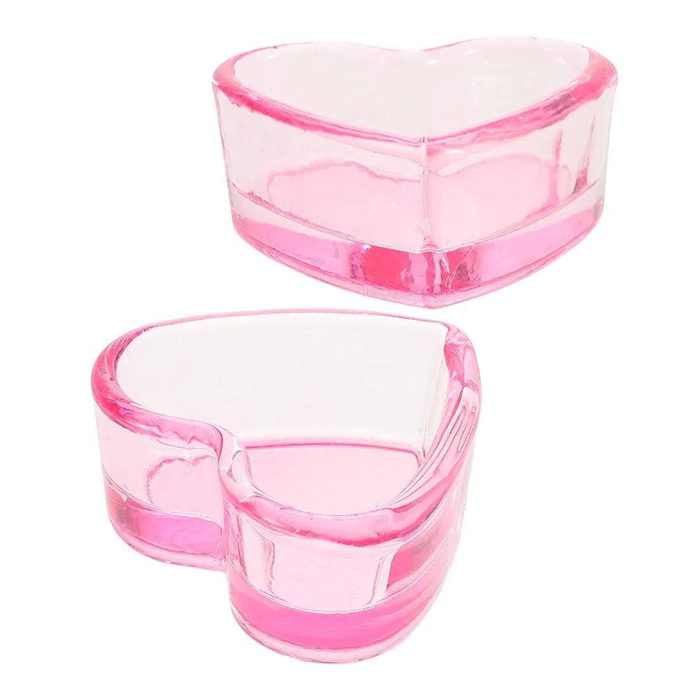 2Pcs Nail Brush Cleaning Cups Crystal Glass Transparent Nail Art Dappen Dish Holder Manicure Salon Home Use Acrylic Liquid