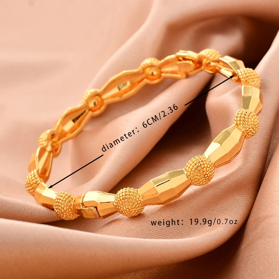 Dubai 24K Indian Gold Color Bangles For Women men Various Shapes Bracelet African Hiphop Jewellery Gifts