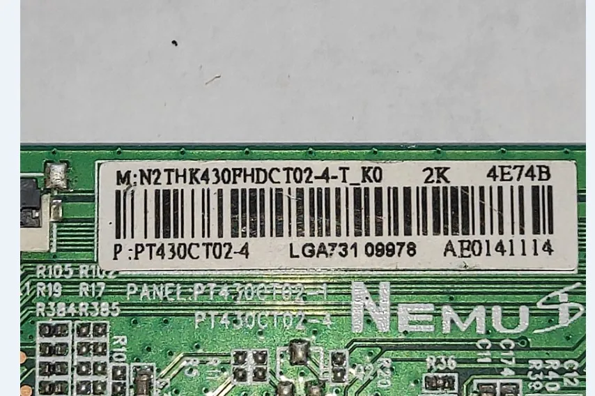 ¡Envío gratis! Huiske-placa lógica 2K de 43 pulgadas, PT430CT02-4, T-CON