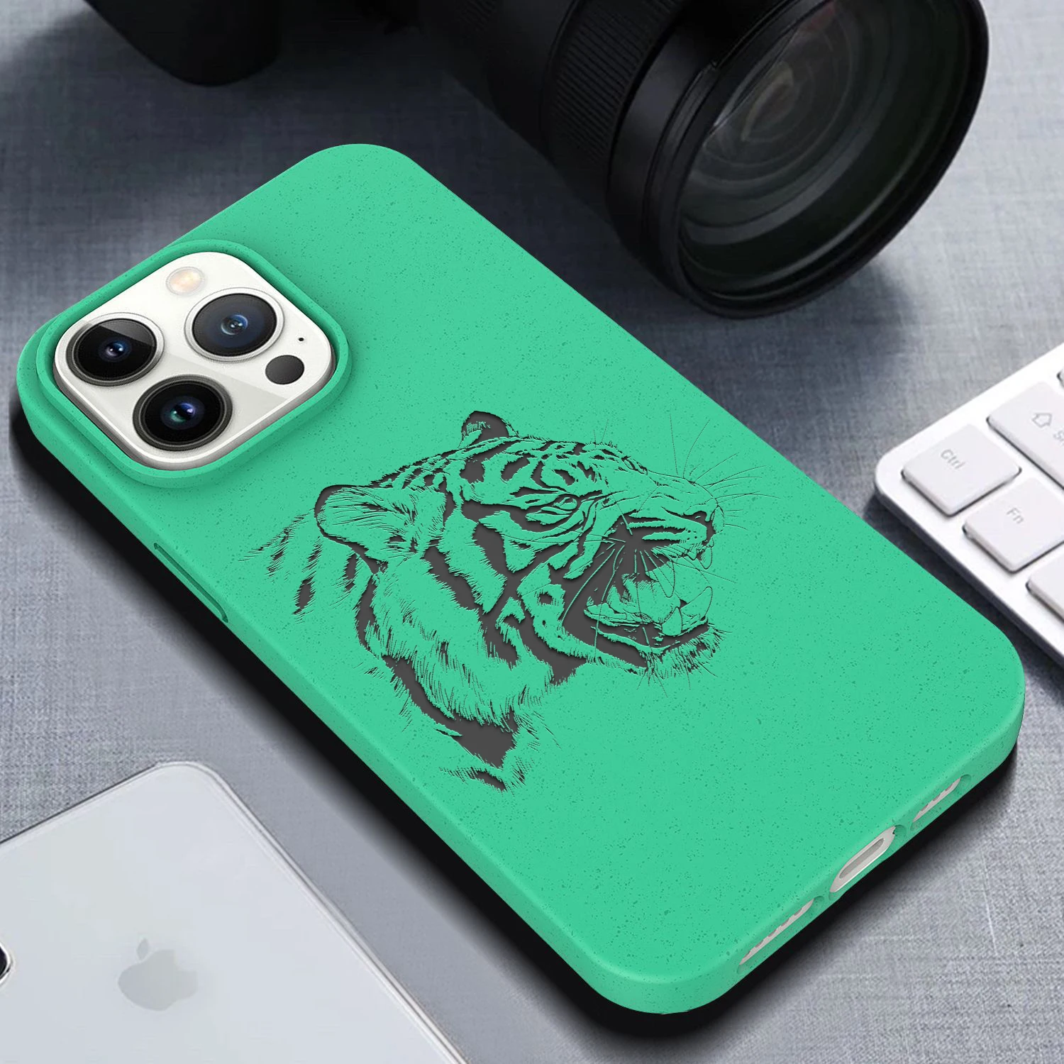 Tiger sketch Soft Case for iPhone Degradable Silicone Phone Cover 15 14 13 12 11 Pro Mini 7 8 Se Plus Xr X Xs Max funda image 2