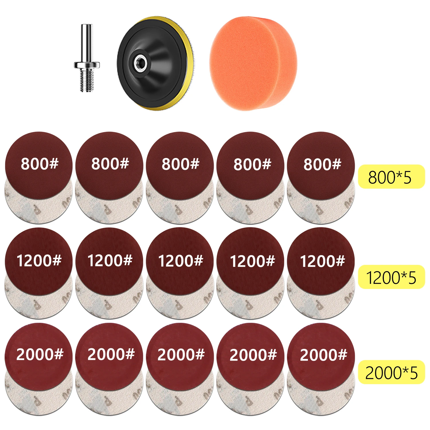 Scheinwerfer Reparatur Restaurierung Kit Auto Polieren Disc 3 zoll 75mm Auto Wachsen Schwamm Schleif Pad Mit Schleifpapier für Auto Detaillierung