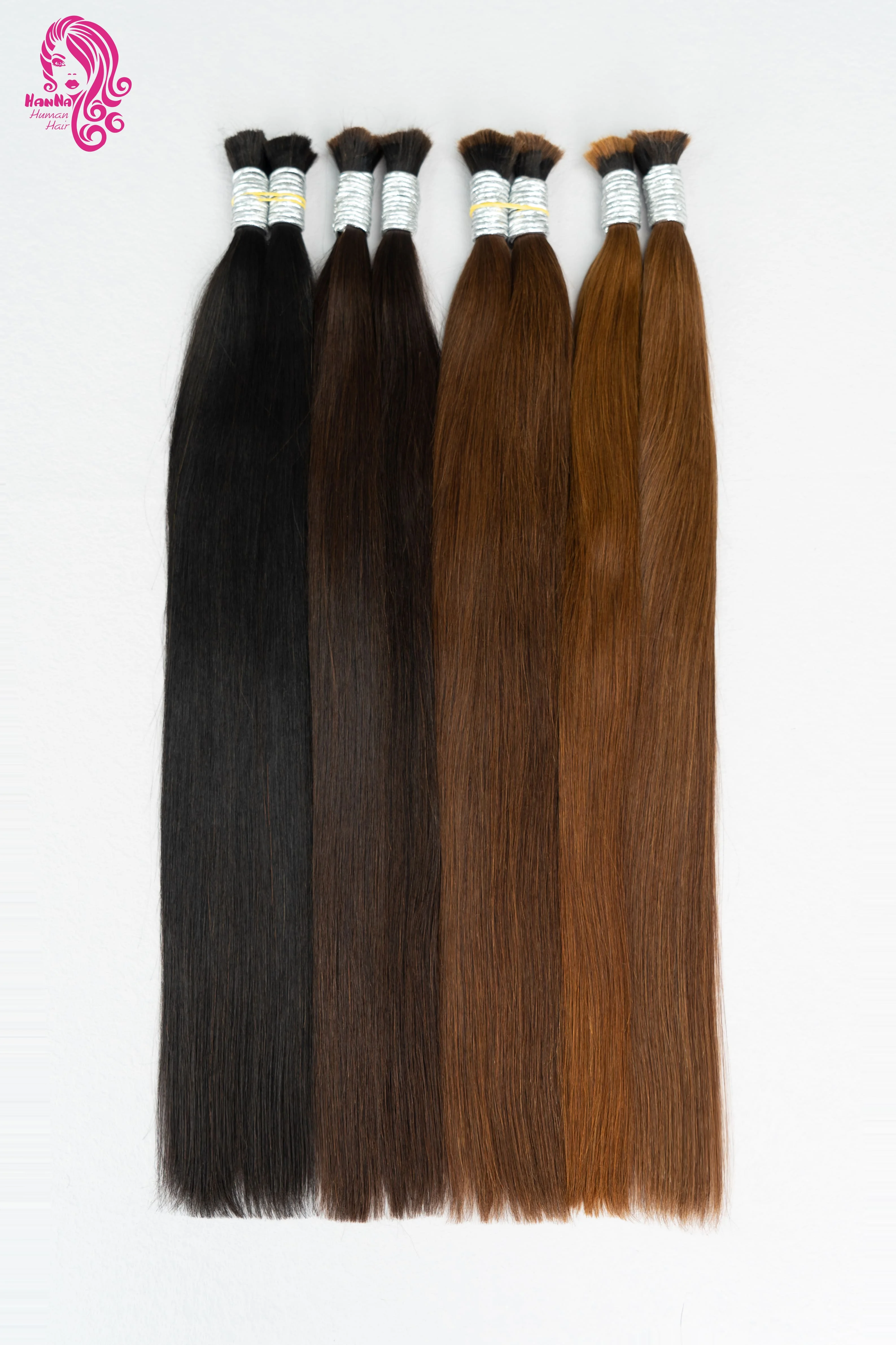 Double Drawn Vietnamese Original Virgin Human Hair Premium Quality Full Cuticle Super Straight Hair Bulk No Weft 100%