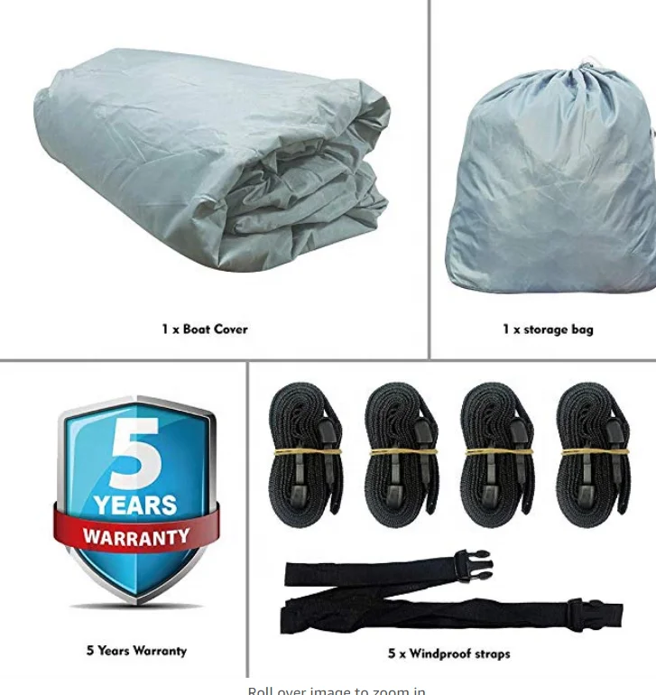 Capa resistente impermeável do barco do pontão do PVC de Oxford 300D do poliéster da prova de UV