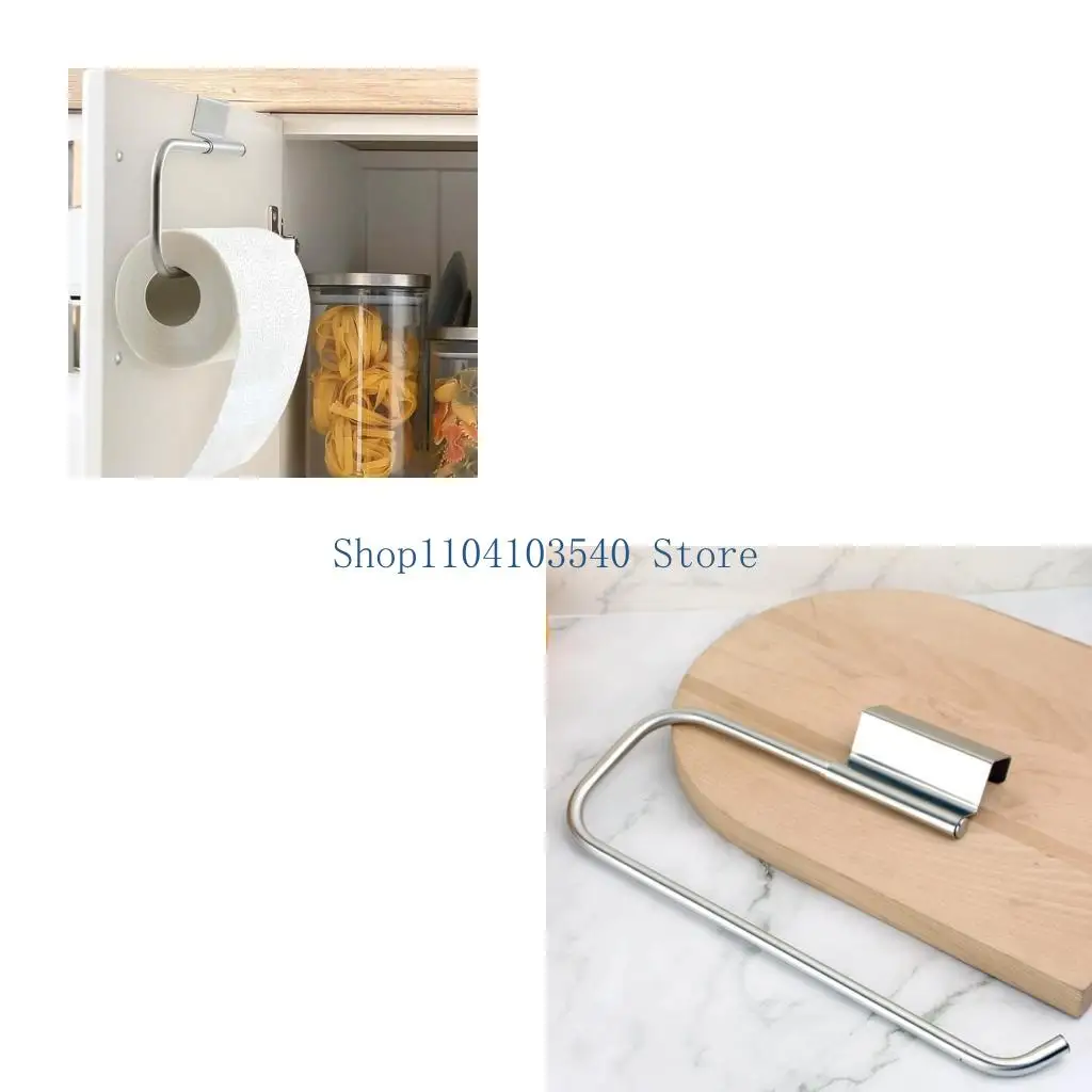 02DC Kitchen Paper Towel Holder Hanging Tissue Hanger Toilet Roll Paper Dispenser Cabinet Storage Napkins Rack Bathroom