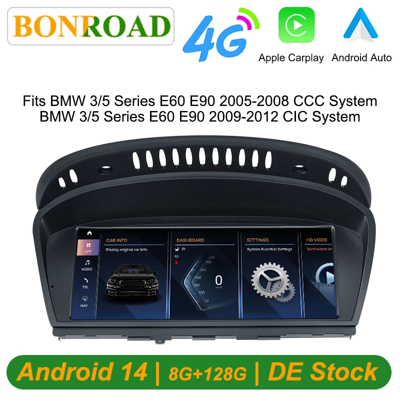 Bonroad 8.8 Qualcomm 8G + 128G CarPlay Android Car Multimedia Stereo Per BMW Serie 3 E90 E91 Serie 5 E60 E61 CCC CIC