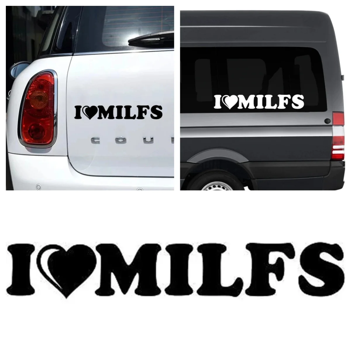 

Creative I Love MILF Car Sticker Bumper Window Tuning Laptop Trunk Decal Vinyl Cover Scratches Waterproof PVC Wholesale