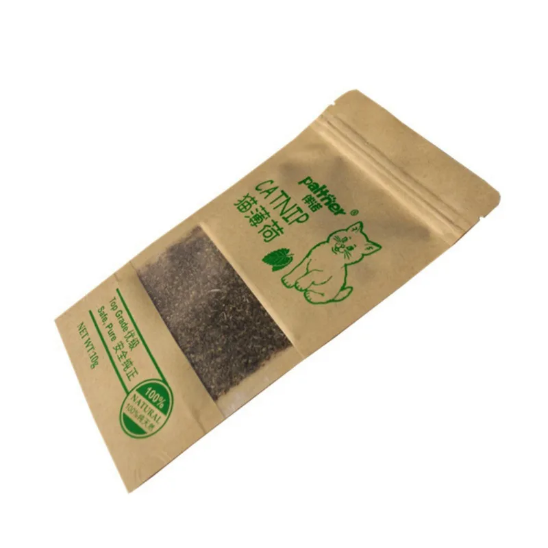 1/2PCS New Organic 100% Natural Cat Catnip Cattle Grass 10g Cat Mint Leaves Menthol Flavor Funny Cat Training Toy Cats Supplies