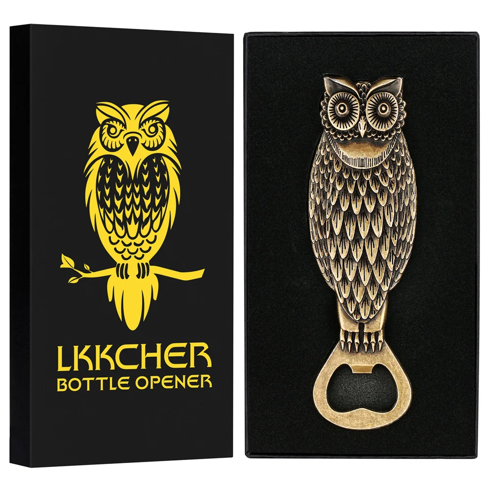 Bronze Owl Bottle Opener Portable Metal Wine Beer Opening Kitchen Tools Accessories Waiter Friends Bar Party Supplies