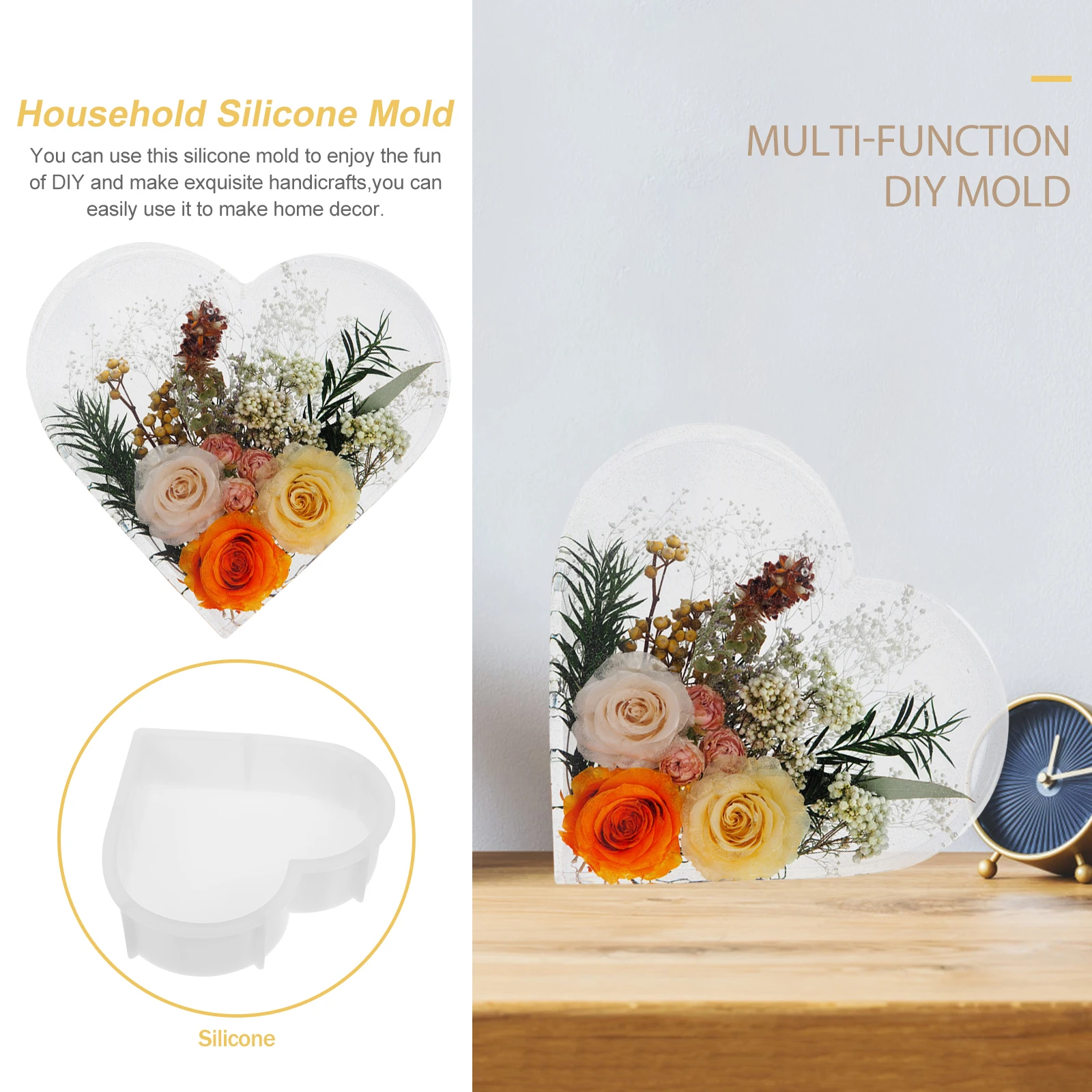 

Silicone Heart Mold Wear resistant DIY Decor Home Supply Easy Demolding Practical Function Safe Durable Jewelry Accessories