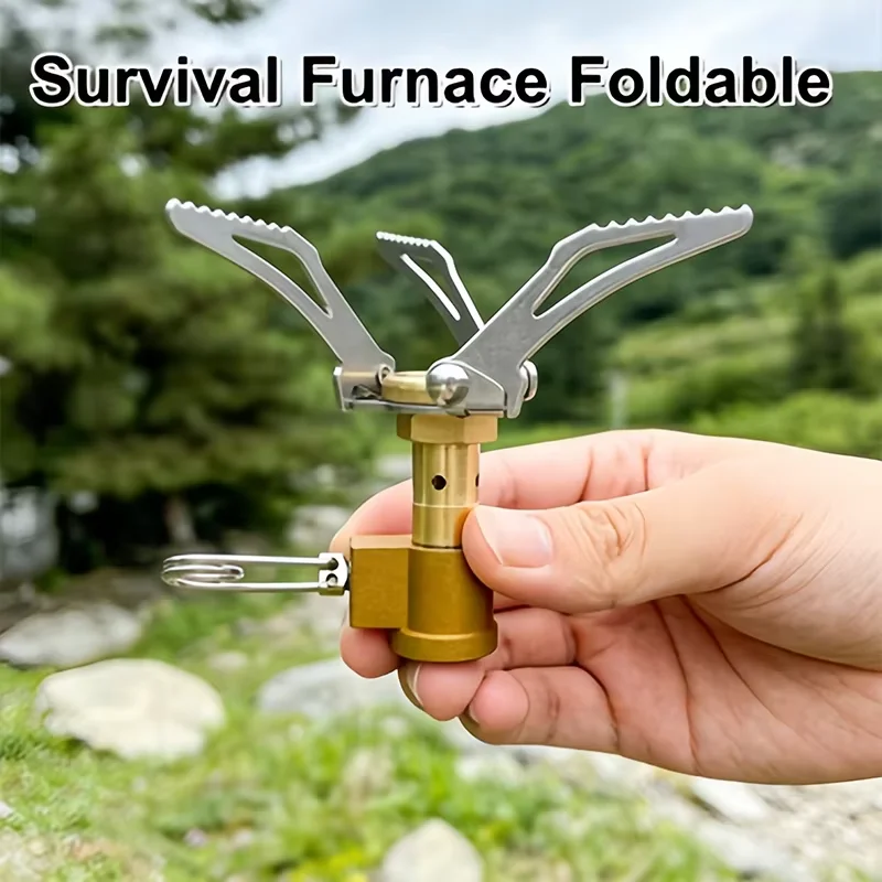 HT-3000T Titanium Mini Camping Gas Burners One-Piece Pocket Stove Outdooor Hiking Folding Cooking  Portable Furnace