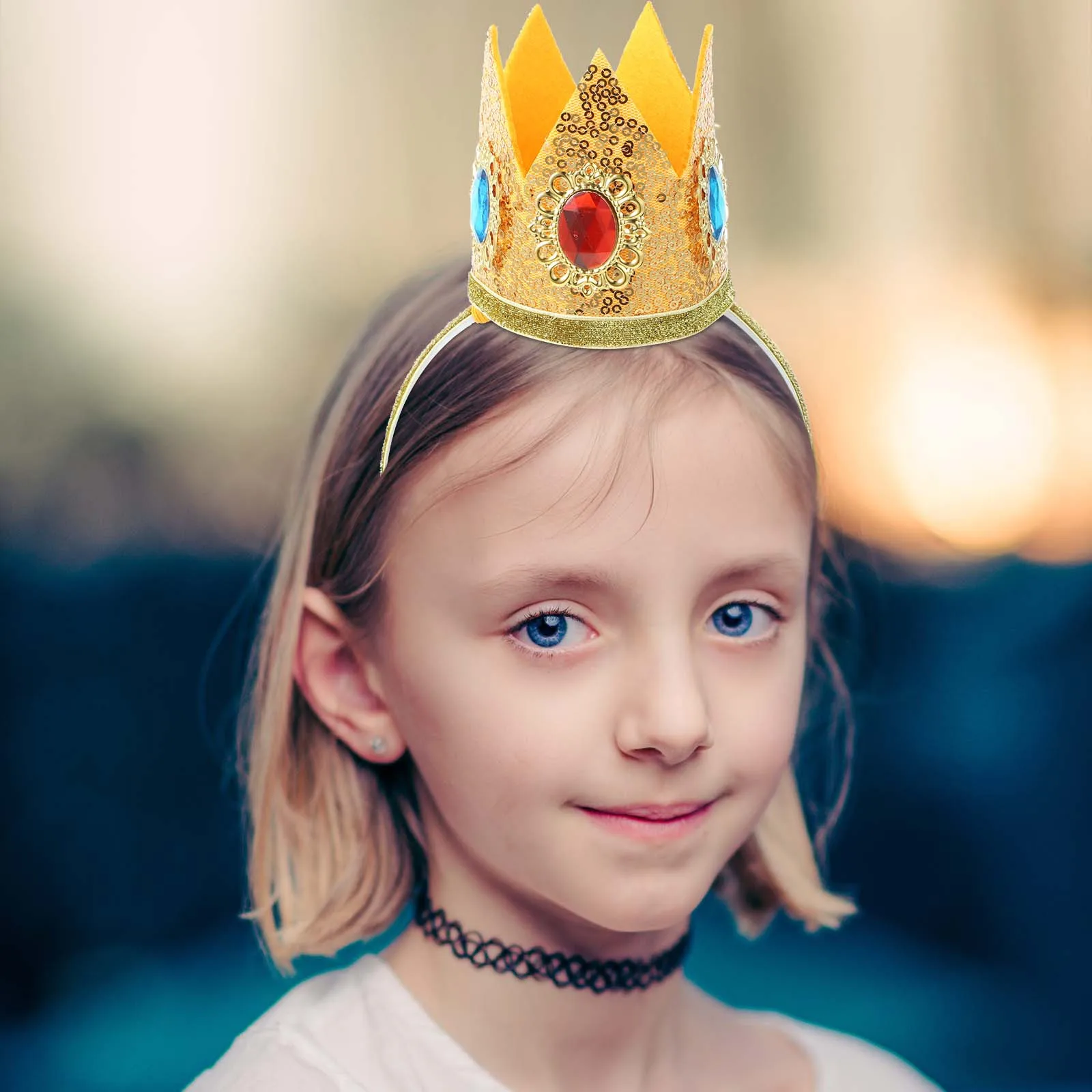 1 세트 여성 소녀 공주 의상 액세서리 크라운 헤어 후프 귀걸이 장갑 브로치 코스프레 생일을위한 경량 휴대용