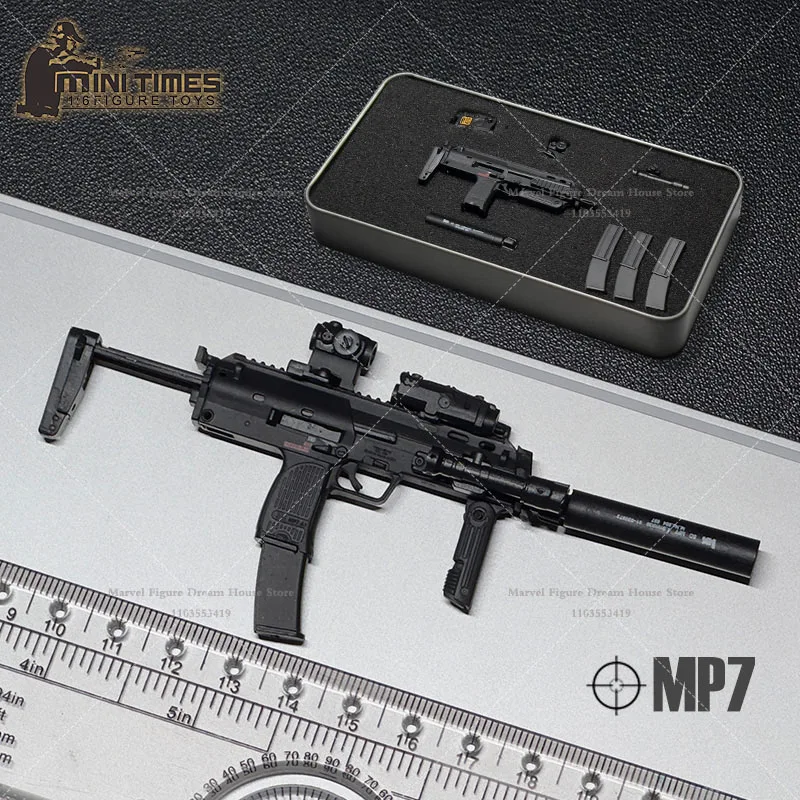 Mini tempos brinquedos mk16a/b mk17a/b mp7 1/6 escala fãs militares acessórios arma rifle de assalto para figura de ação de 12 polegadas soldado