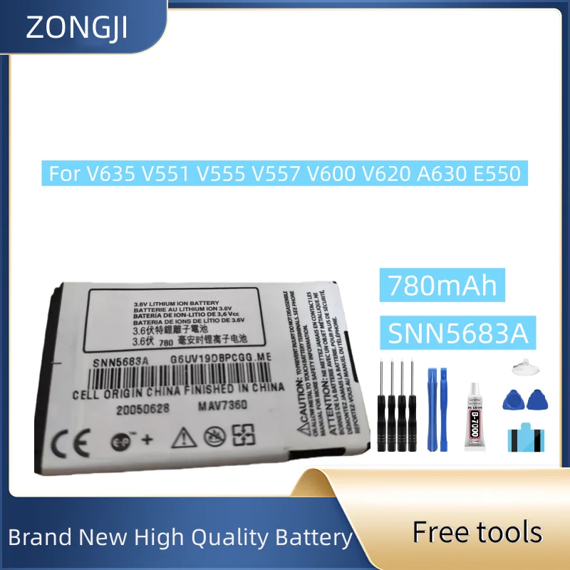 New Battery SNN5683A 780mAh For V635 V551 V555 V557 V600 V620 A630 E550 Mobile Phone Battery + Free Tools
