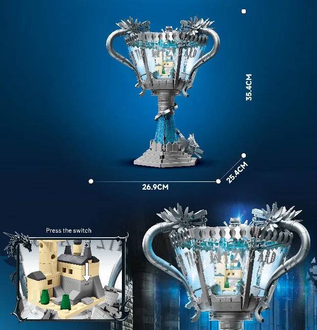 هاري بوتر كأس النار بنة ماجيك التمرير الشكل كويدتش نموذج تجميعها لعبة الطوب الصغيرة للأطفال هدية عيد ميلاد