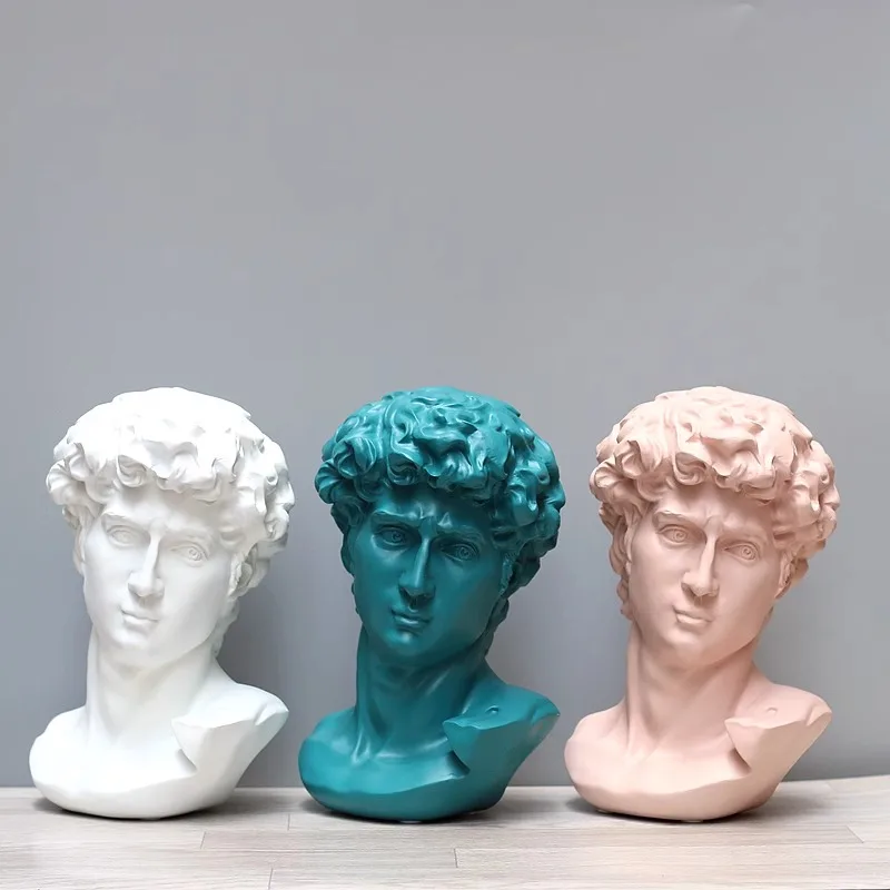 Nordic figure David's head resin statue art Ornaments living room,study,model room,Home decoration,sketch gypsum sculpture Gift