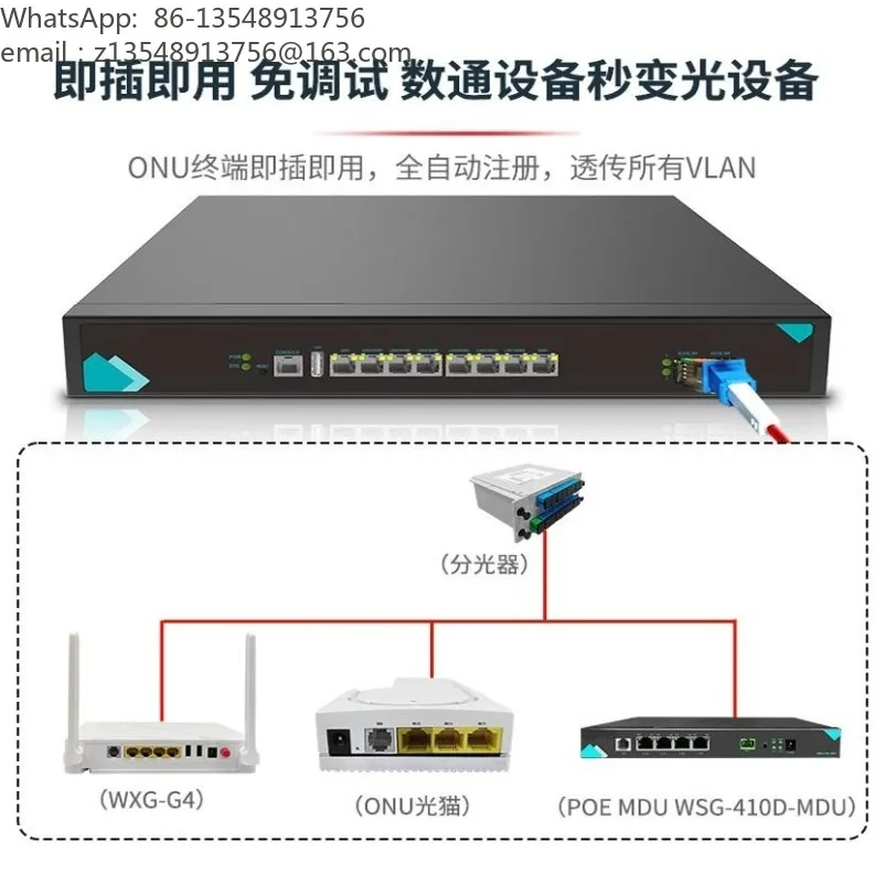 The olt stick device is fully optical networked, plug-and-play for instant modularization, 1 minute 16/32