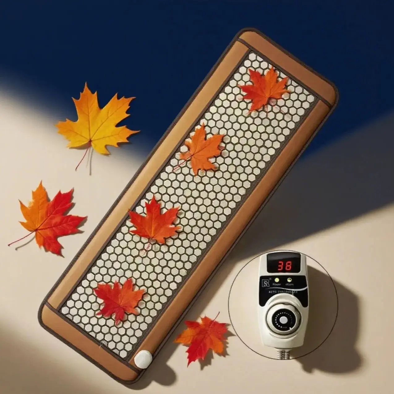 Far Infrared Heating Mattress - Natural Jade & Emerald Gemstone Thermal Therapy Mat with Negative Ions for Muscle Pain Relief