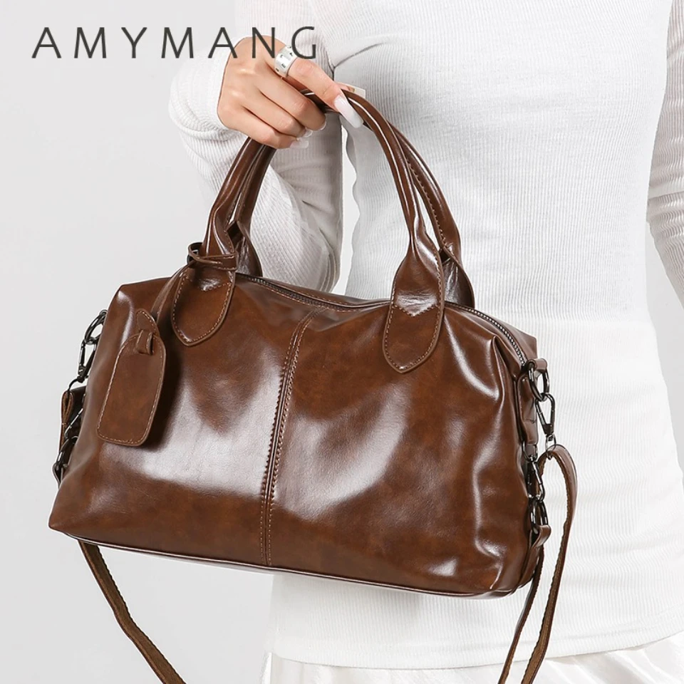

Luxury Designer High Quality Handbags Crossbody Bag for Women 2025 Oil Skin Leather Shoulder Hand Bags Casual Tote Sac A Main