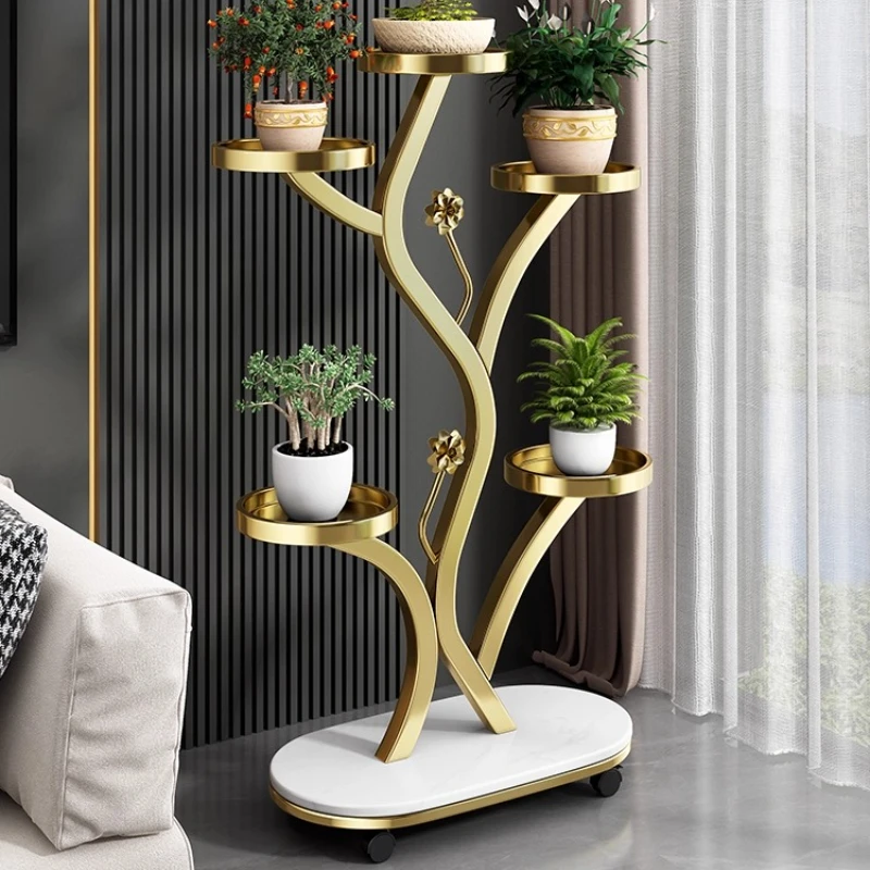 

New flower rack living room floor-to-ceiling balcony wrought iron succulent rack multi-layer high-end mobile bracket