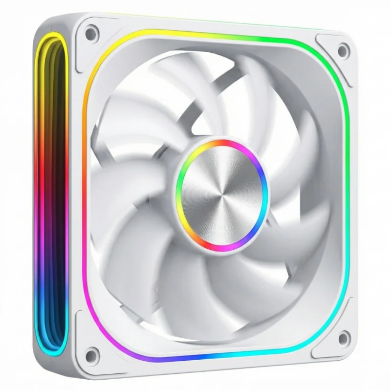 12cm Mirror Moon Computer Case Fan Triple Sided God Light Synchronized PWM Silent High Performance Cooling Fan for PC Host