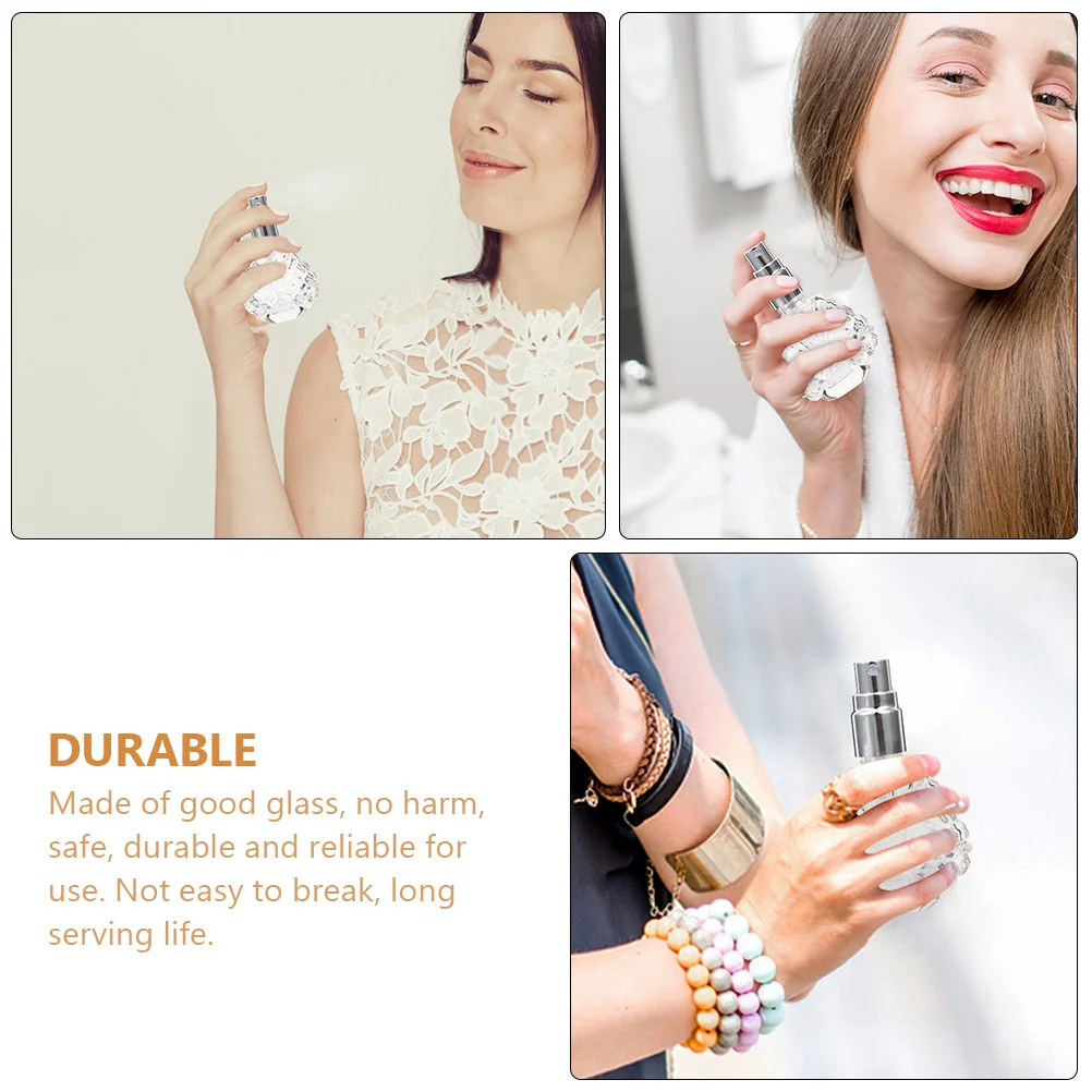 3Pcs Sub-Packaging Small Bottles Refillable Glass Perfume Atomizer Travel Cosmetics Liquid Holder Leak-Proof Portable