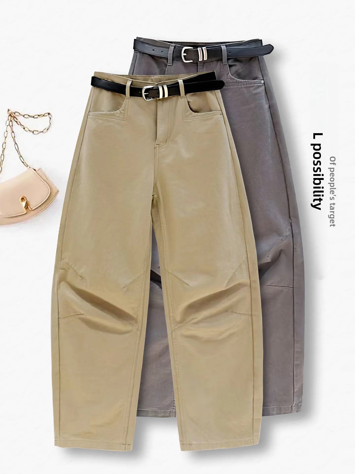 

Retro American Work Pants Women's High Waist Loose Slimming Casual Straight Leg Umbrella Soldier Pants Spring Autumn New Arrival