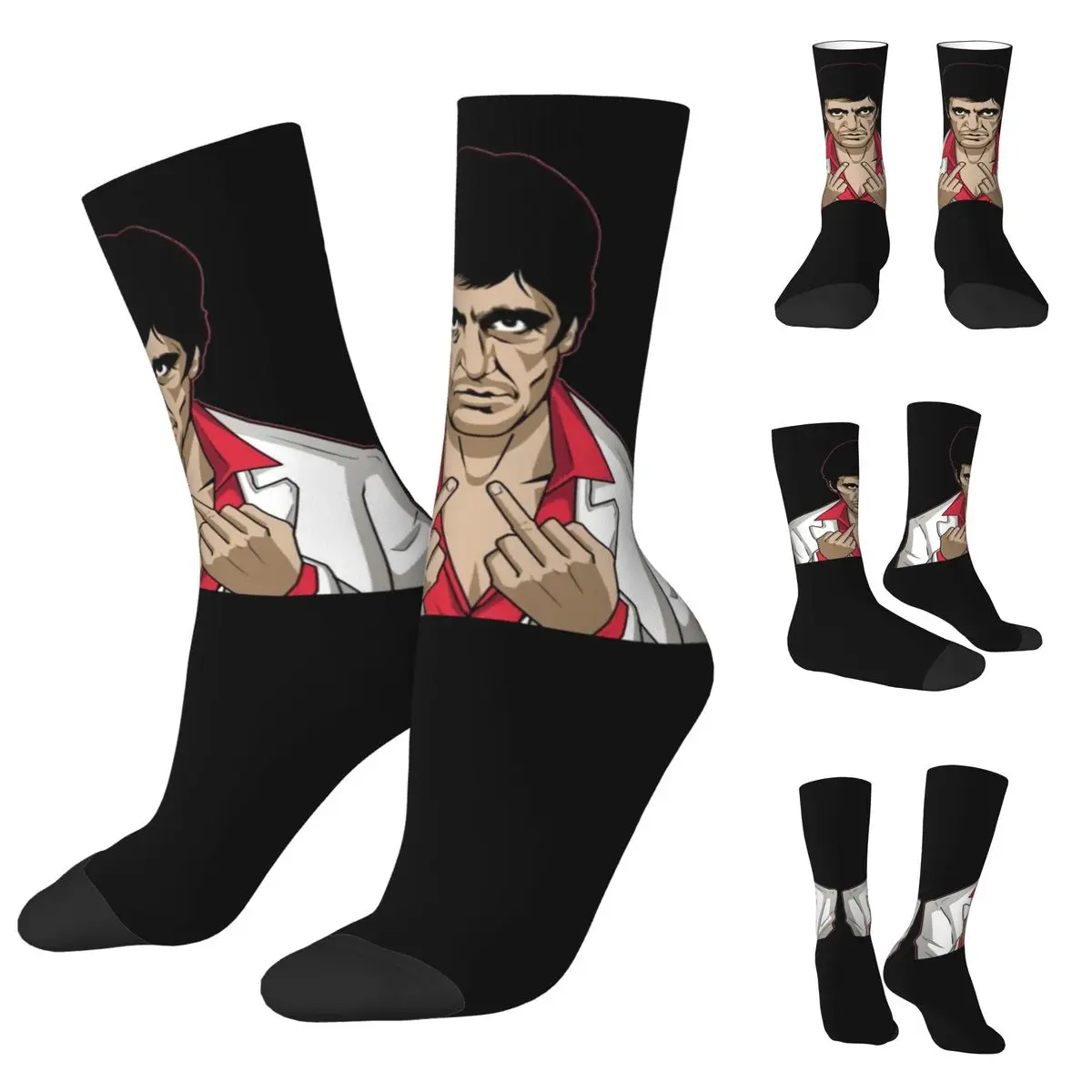 3D printing cosy Unisex Socks,Warm Movie Scarface Tony Montana Graphics Interesting Four Seasons Socks