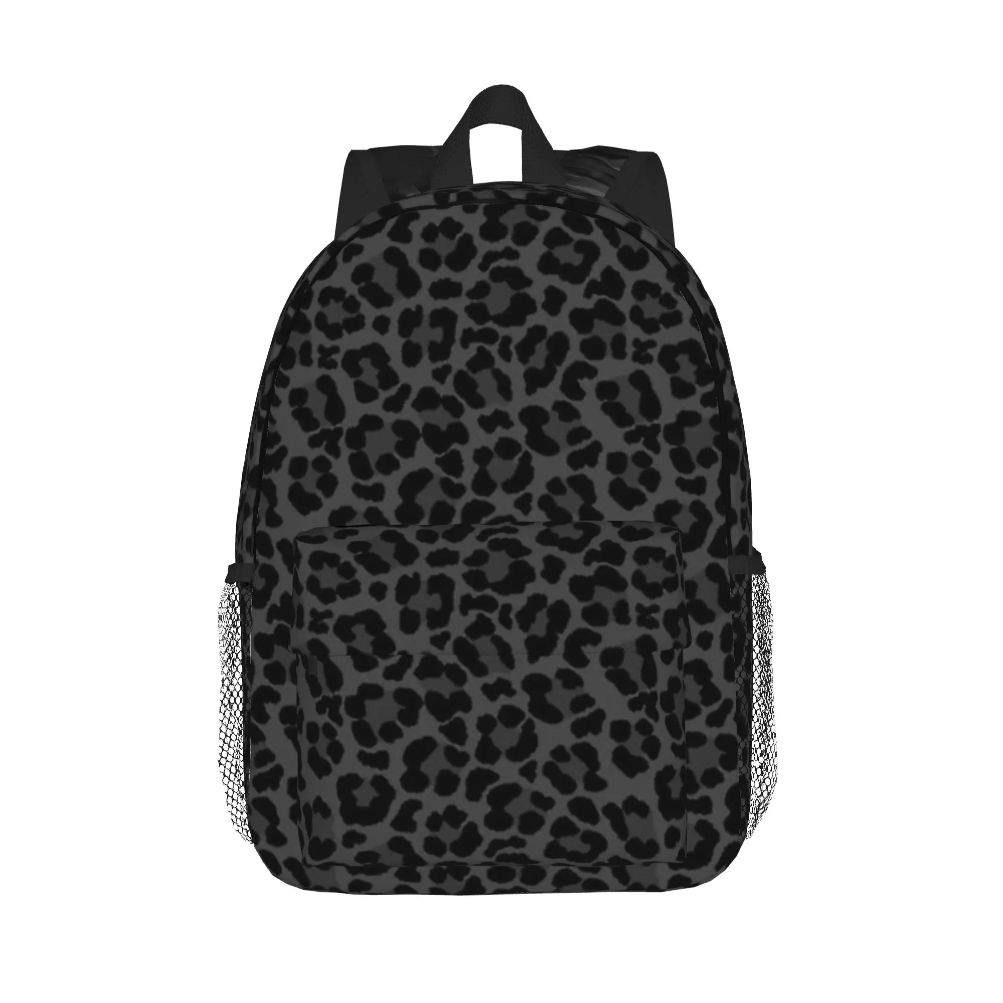 Black Leopard Print Backpack Hot Sale Daypack Large Capacity Boys Girls BookBag Shoulder Bags for Men Women School Bag
