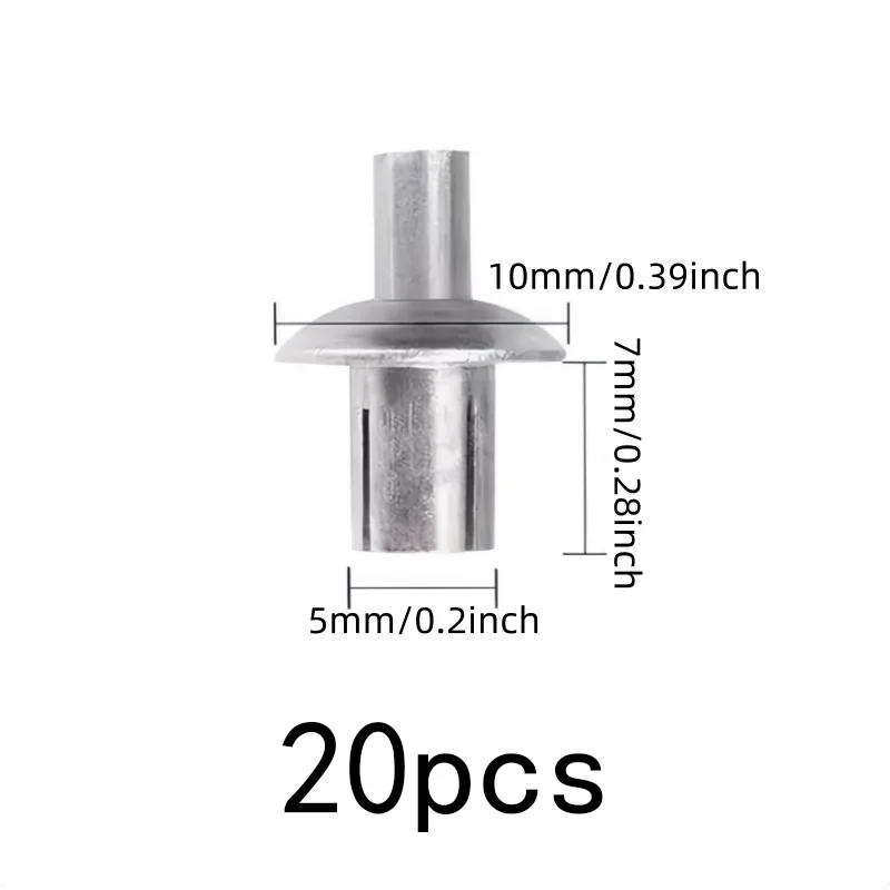 Hammer Strike Installation Hammer Drive Rivets, 20 pcs 5*7mm, Sheet Metal Joining, Universal Use, Multipurpose
