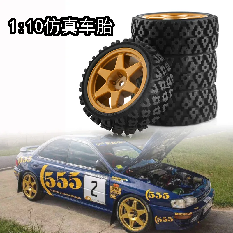 4PCS Tires On Road Tyre  1/10 RC Racing Car Wheel for Tamiya TT01 TT02 XV01 HPI 1/10 RC Car Upgrades Parts