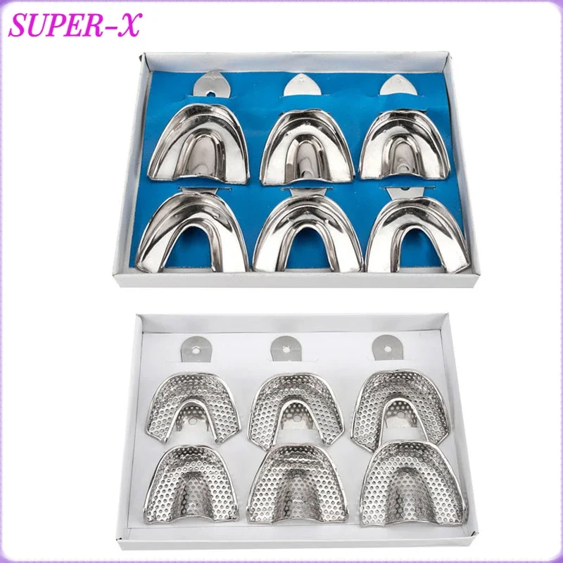 

Dental Metal Trays Dentistry Instruments Stainless Steel Impression Tray with No Hole/ Hole 3 Sizes Large Medium Small