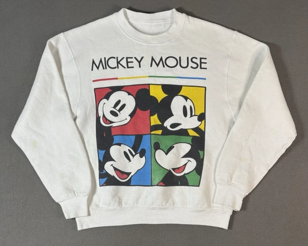 공식 디즈니 캐릭터 프린트 편안한 면 소재 가을 겨울 플리스 라운드넥 후드티 여성 및 커플용