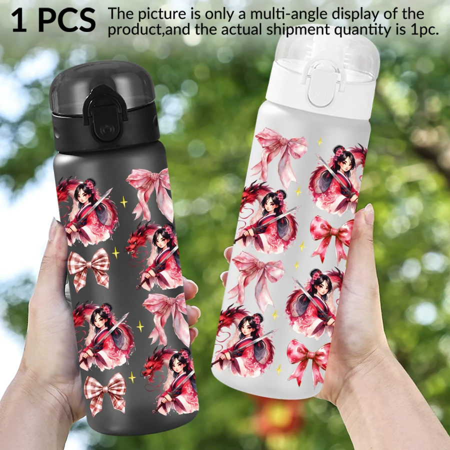 

1Pc Disney Flowers/Bows/Pattern 26oz Plastic Water Bottle Sports Cup As Birthday/Back To School Gift