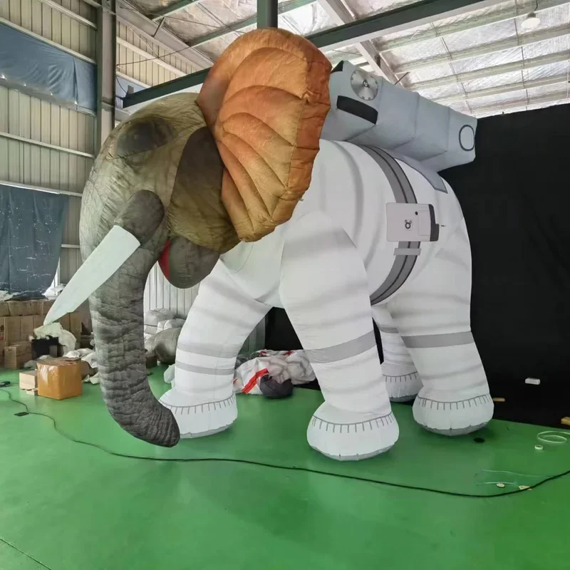 Tusk large colorful giant inflatable elephant 3/5lm with White pink animal mascot model balloon for parade events Advertising